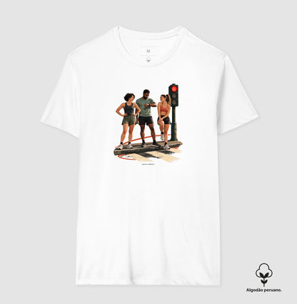 Camiseta Algodão Peruano - Semáforo Vermelho
