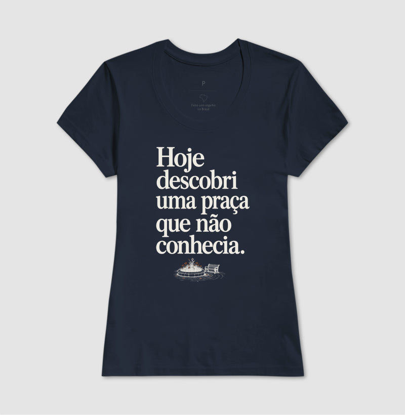 Camiseta Unissex - Praça Descoberta, Feminino, Marinho