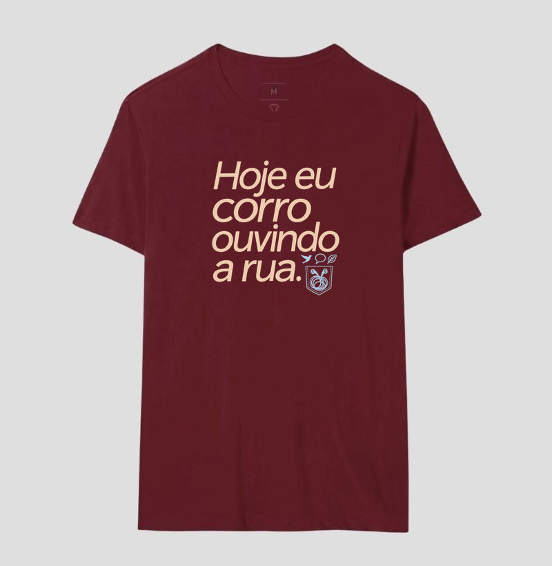 Camiseta Unissex - Música Guardada, Masculino, Bordeaux