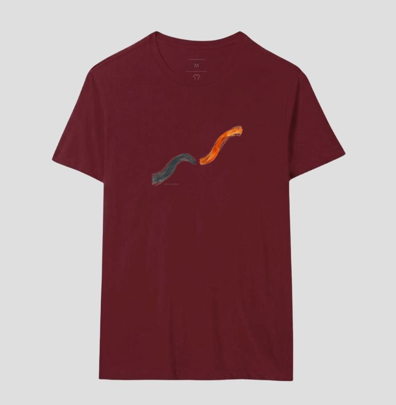 Camiseta Unissex - Voltei a Correr, Masculino, Bordeaux