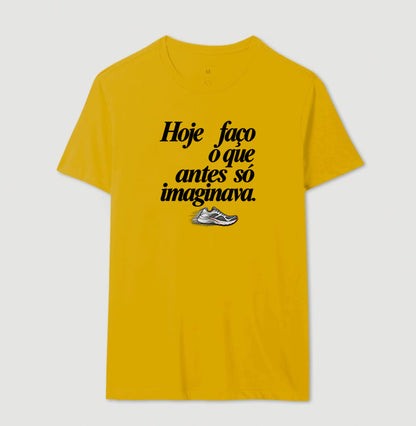 Camiseta Unissex - Passo que Antes Faltava, Masculino, Amarelo