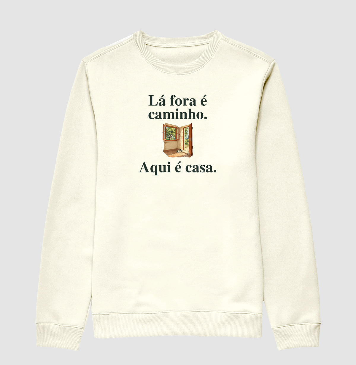 Suéter Moletom - Aqui é Casa, Off White