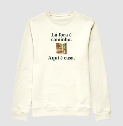Suéter Moletom - Aqui é Casa, Off White