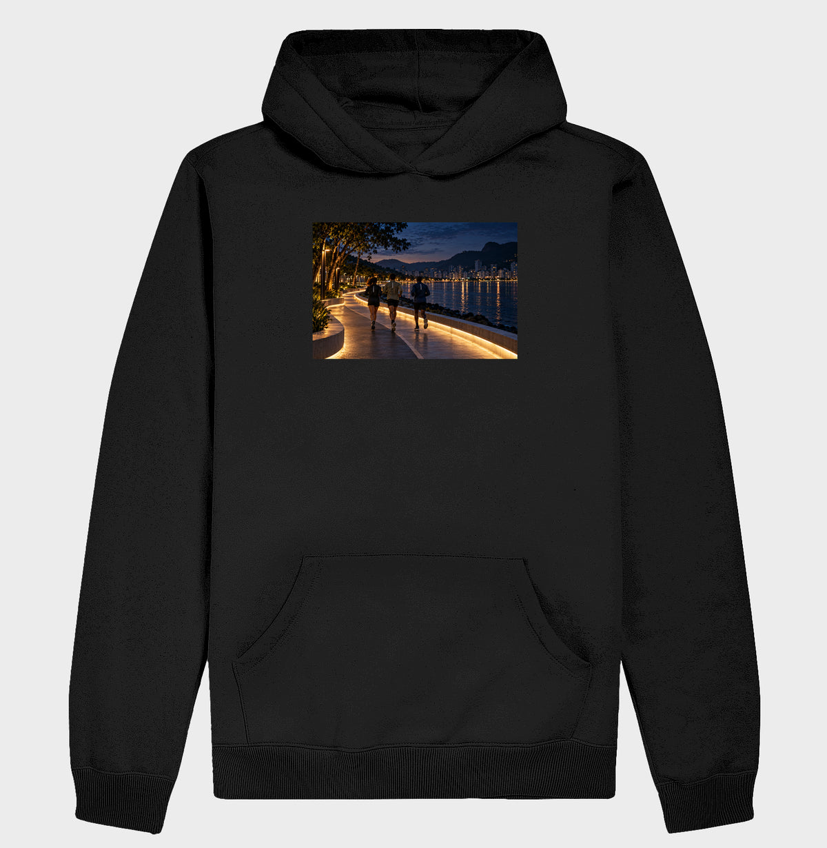 Hoodie Moletom - Noite Refletiva, Preta