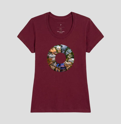 Camiseta Unissex - Um Ano em Movimento, Feminino, Bordeaux