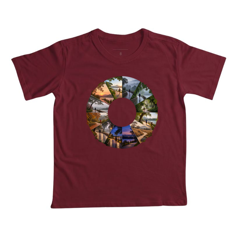 Camiseta Infantil - Um Ano em Movimento, Bordeaux