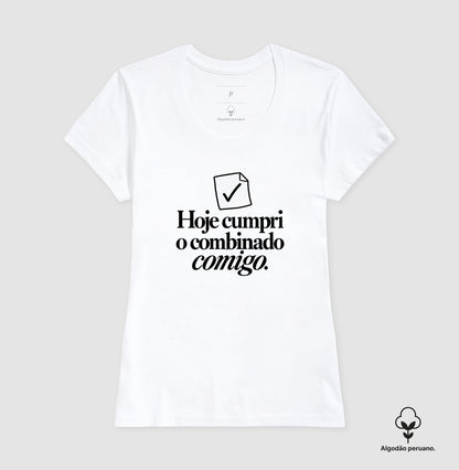 Camiseta Algodão Peruano - Pequeno Plano Cumprido — Branca — Feminino