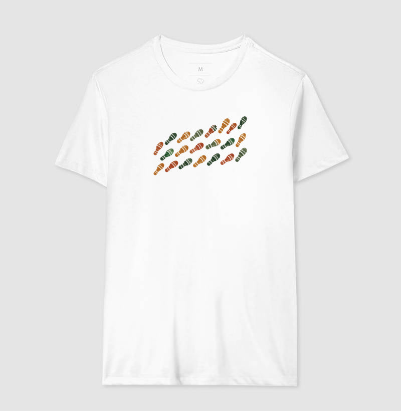 Camiseta Unissex - Passos que Ficaram, Masculino, Branca