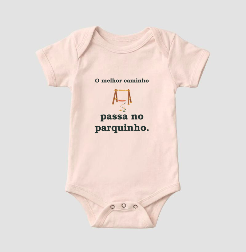 Body Infantil - Caminho do Parquinho, Rosa Bebê