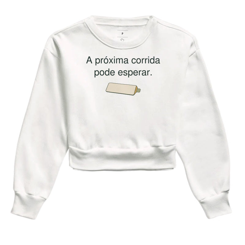 Cropped Moletom - Pausa Escolhida, Branca