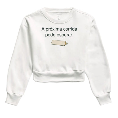 Cropped Moletom - Pausa Escolhida, Branca