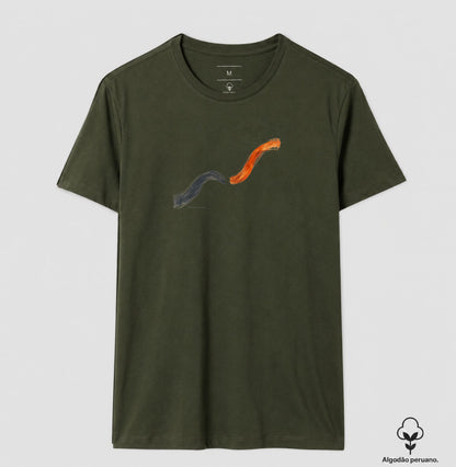 Camiseta Algodão Peruano - Voltei a Correr, Masculino, Verde Musgo
