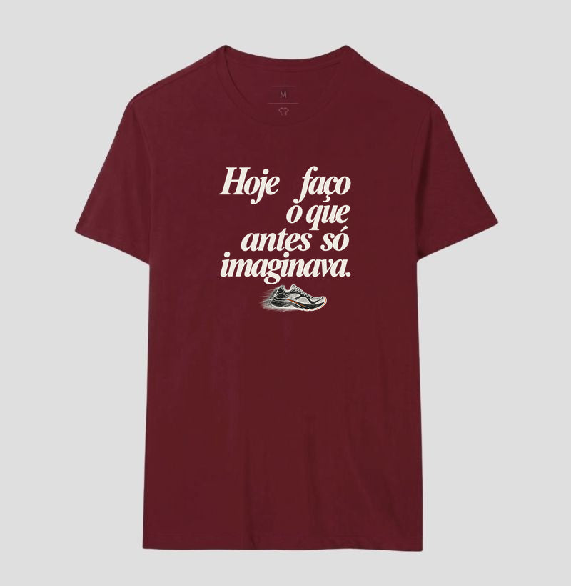 Camiseta Unissex - Passo que Antes Faltava, Masculino, Bordeaux