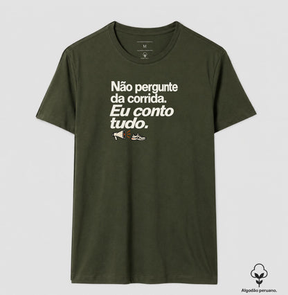 Camiseta Algodão Peruano - Cheguei no Assunto, Masculino, Verde Musgo