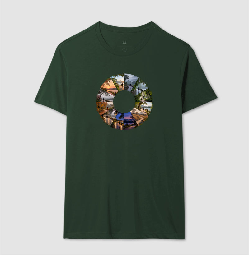 Camiseta Unissex - Um Ano em Movimento, Masculino, Verde