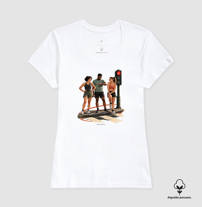 Camiseta Algodão Peruano - Semáforo Vermelho