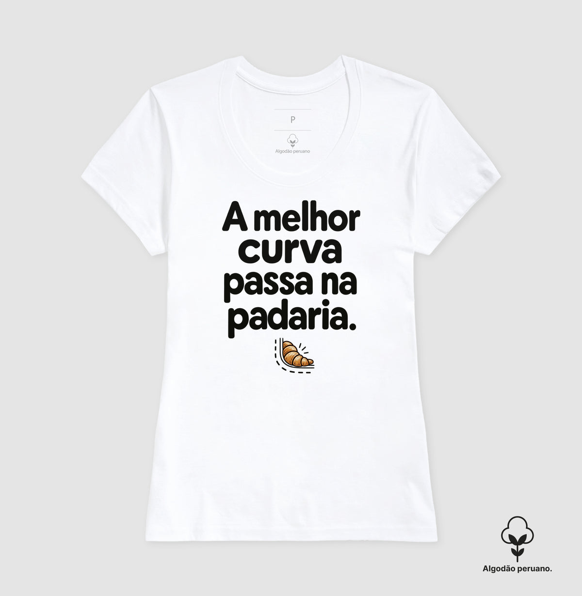 Camiseta Algodão Peruano - Curva da Padaria, Feminino, Branca