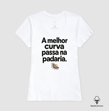 Camiseta Algodão Peruano - Curva da Padaria, Feminino, Branca