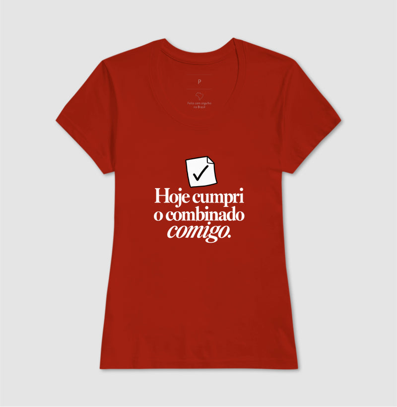 Camiseta Unissex - Pequeno Plano Cumprido — Vermelho — Feminino
