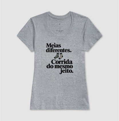 Camiseta Unissex - Par Diferente, Feminino, Cinza