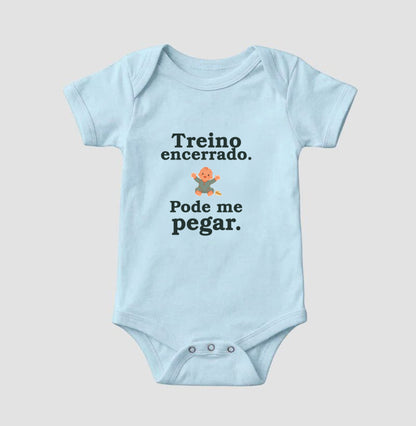 Body Infantil - Hora de Pegar, Azul Bebê