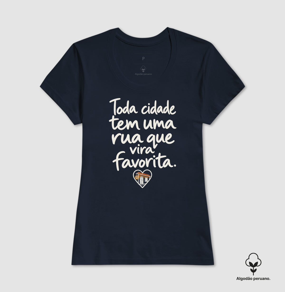 Camiseta Algodão Peruano - Rua Favorita, Feminino, Marinho