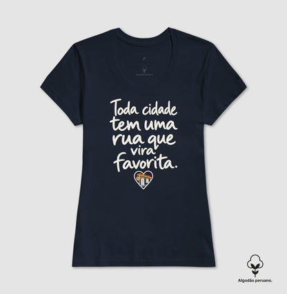 Camiseta Algodão Peruano - Rua Favorita, Feminino, Marinho