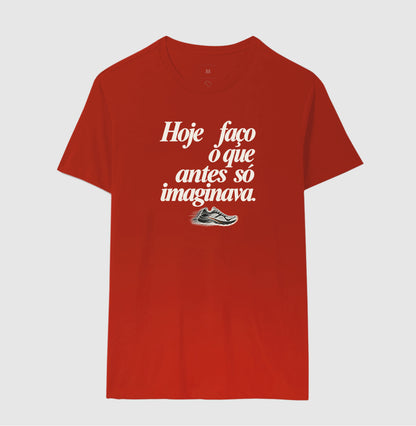 Camiseta Unissex - Passo que Antes Faltava, Masculino, Vermelho