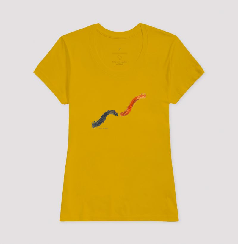 Camiseta Unissex - Voltei a Correr, Feminino, Amarelo