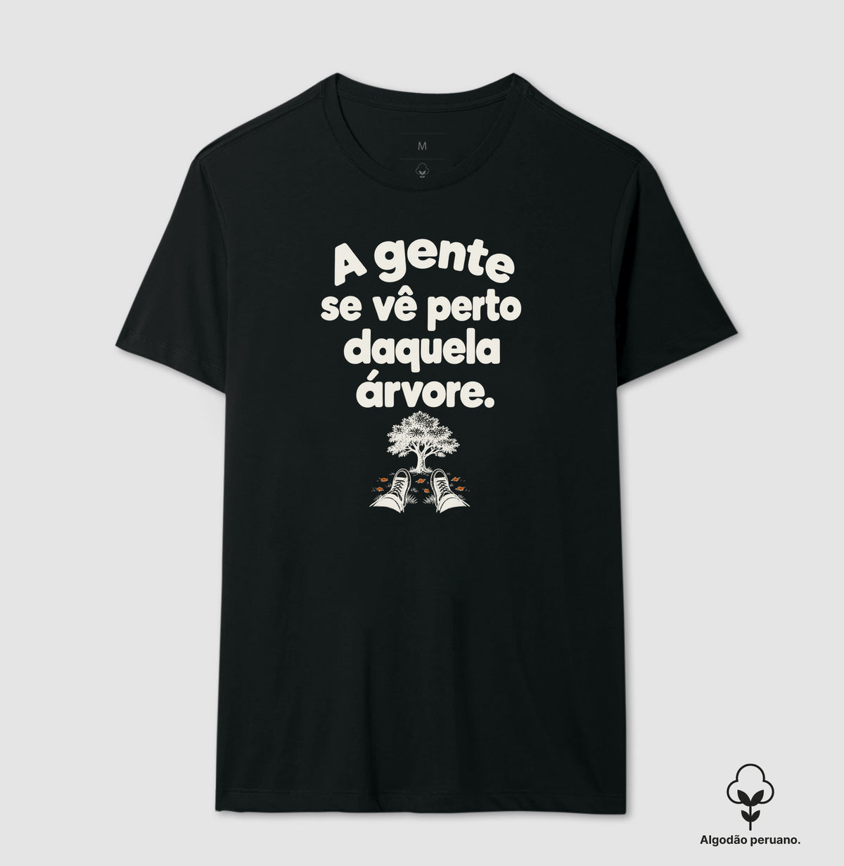 Camiseta Algodão Peruano - Ponto de Encontro, Masculino, Preta