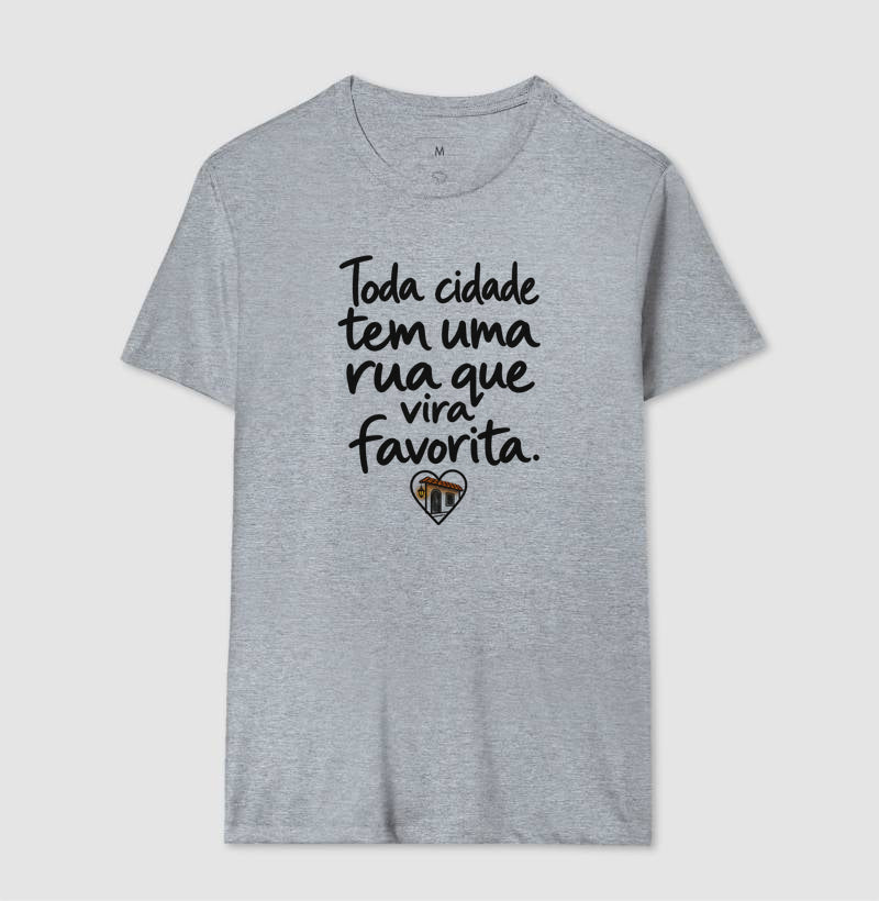 Camiseta Unissex - Rua Favorita, Masculino, Cinza