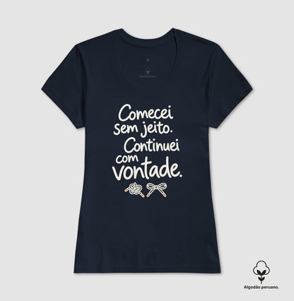 Camiseta Algodão Peruano - Outro Começo, Feminino, Marinho