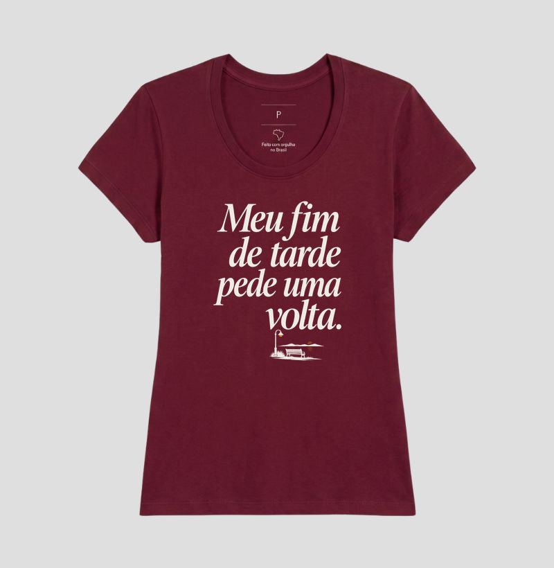 Camiseta Unissex - Noite de Esquina, Feminino, Bordeaux