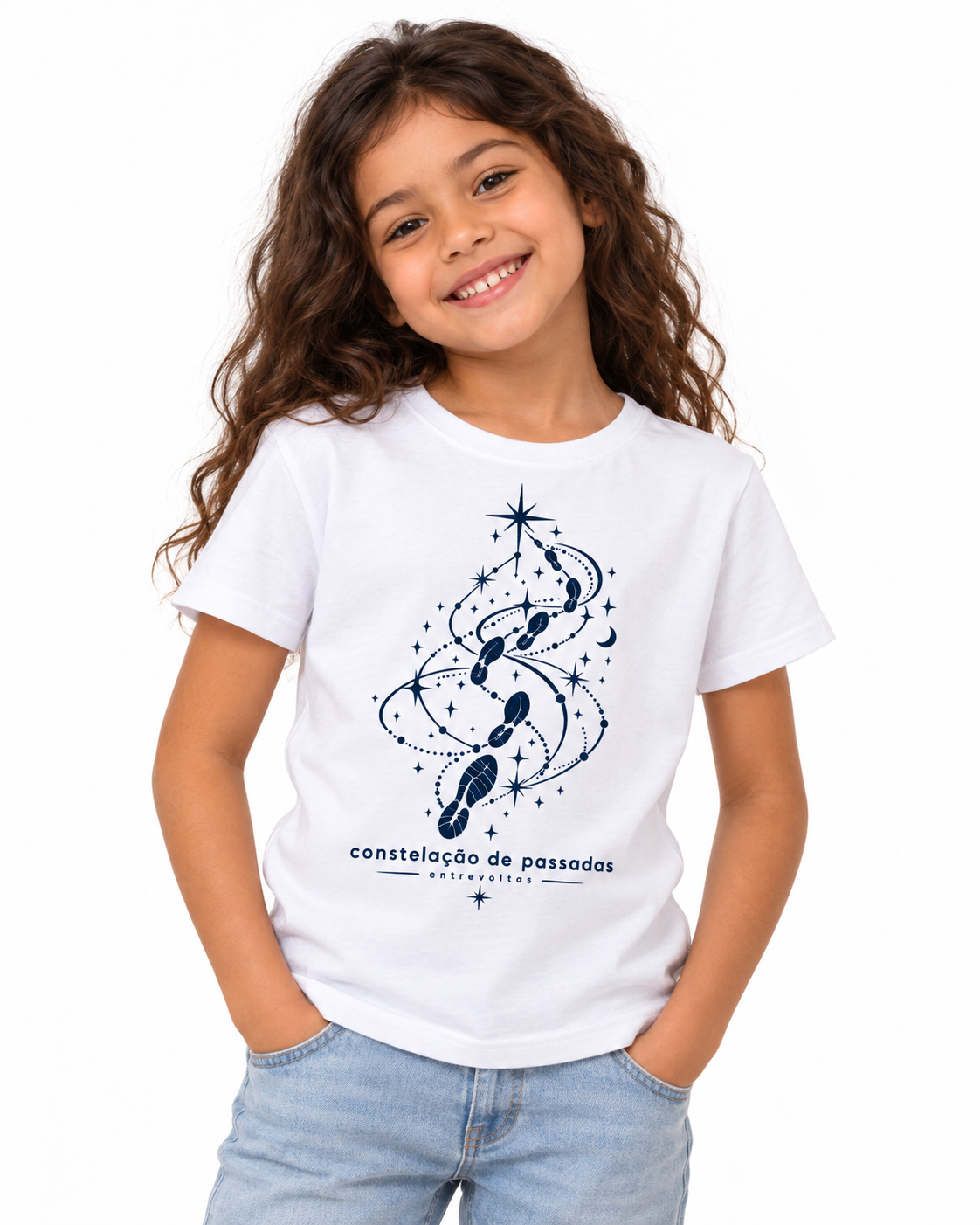 Camiseta infantil - Constelação de passadas
